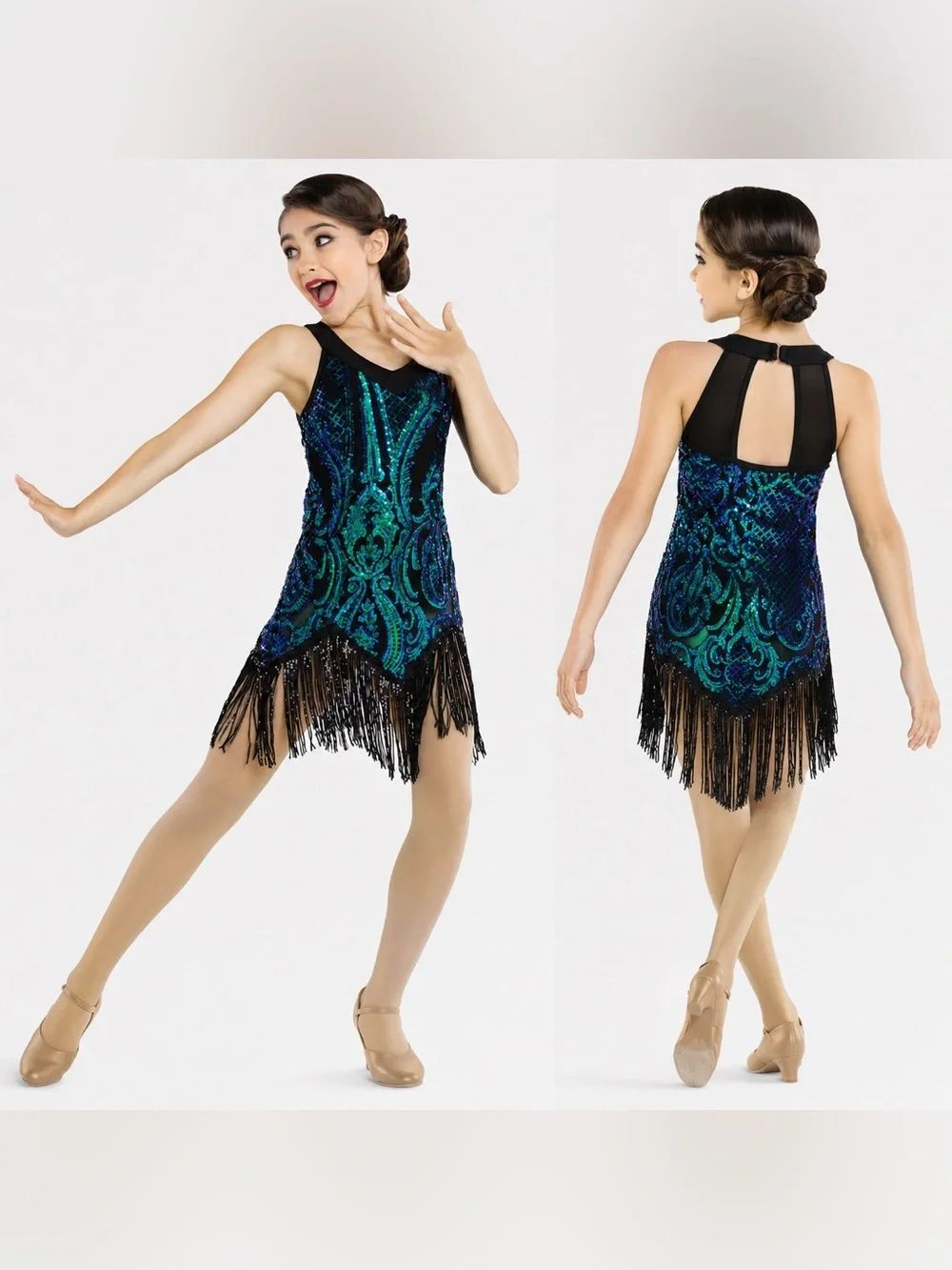 Revolution solo Dance costume flapper fringe THE OTHER HALF LIVE RC22831 SA adlt